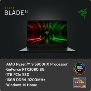 雷蛇Razer Blade RZ09-0370CTA3-R3T1  14吋 觸控電競筆電(R9-5900HX/RTX3080/1TB SSD/16GB)razer筆電收購